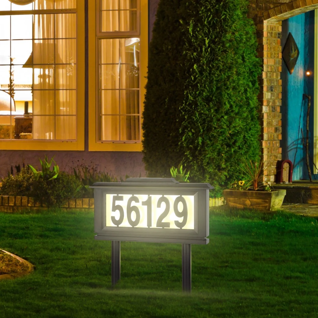 house number signs with lights